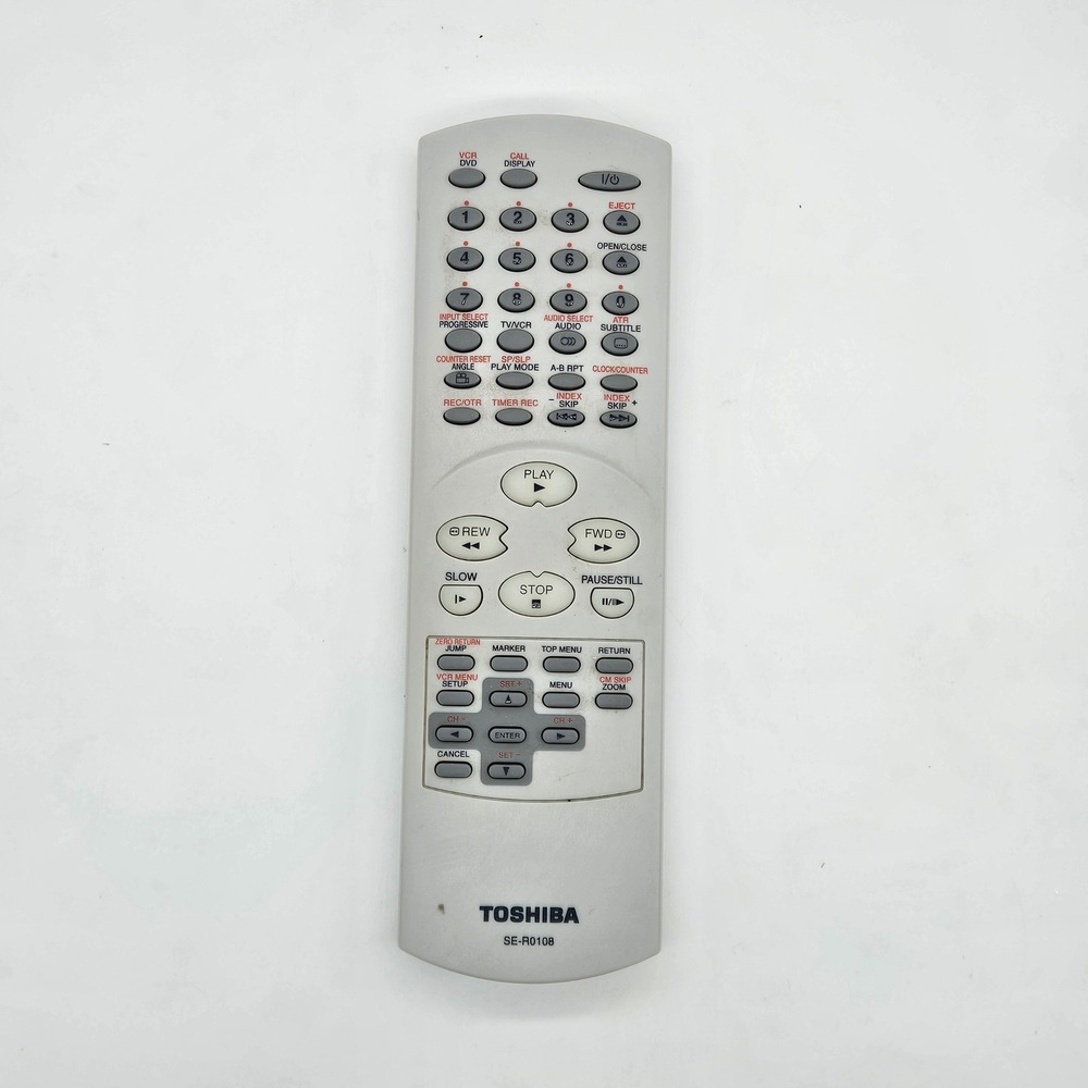 Toshiba Remote Control Gray SE-R0108 VCR DVD Player Replacement